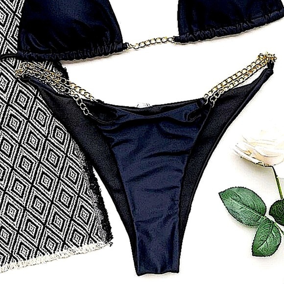 Triangle Chain Link Cheeky Minimalist Bikini - Picture 6 of 10